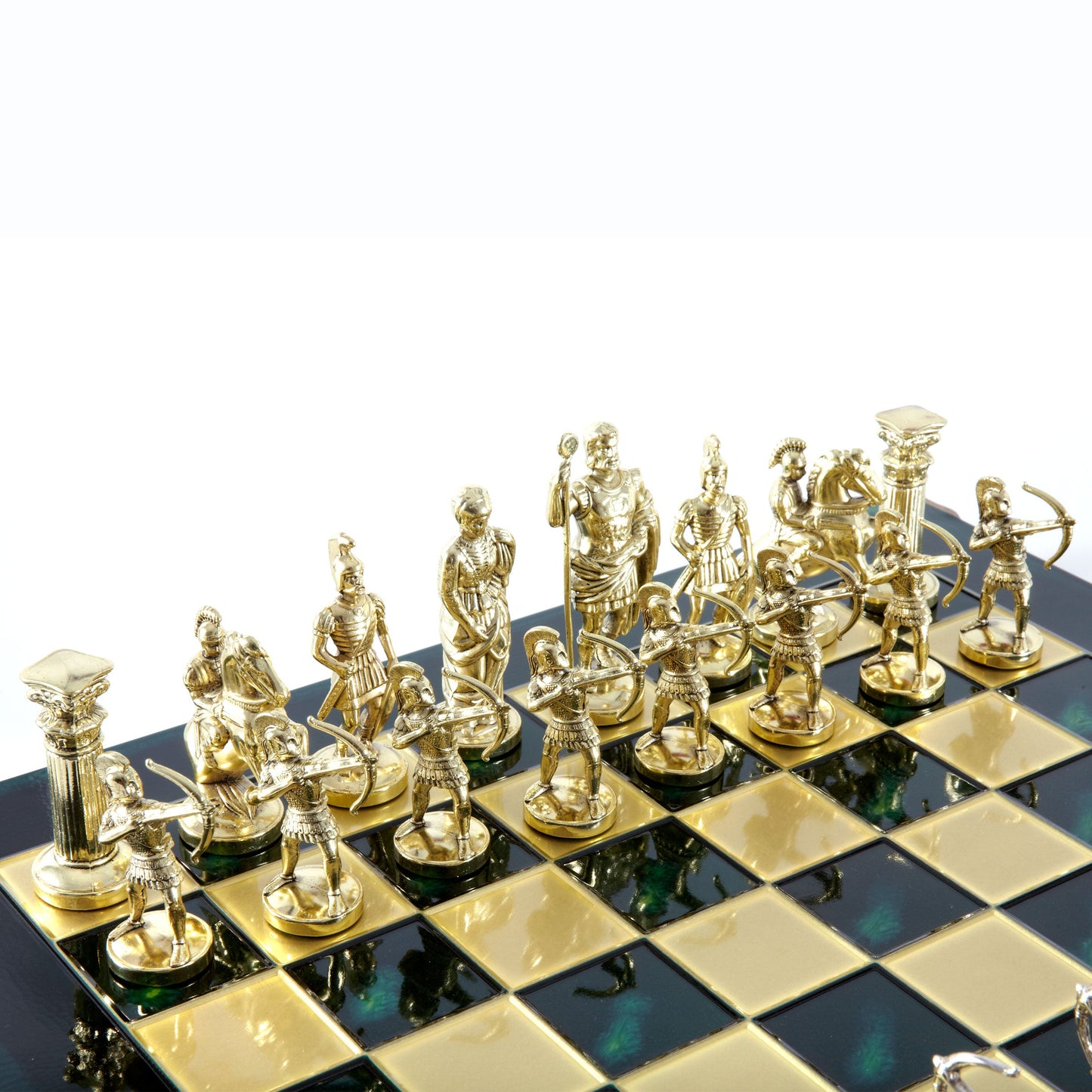 ARCHERS CHESS SET with gold/silver chessmen and bronze chessboard 44 x 44cm (Large) - Premium Chess from MANOPOULOS Chess & Backgammon - Just €275! Shop now at MANOPOULOS Chess & Backgammon