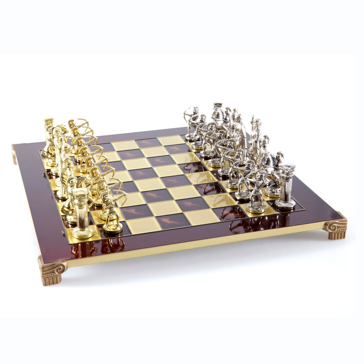 ARCHERS CHESS SET with gold/silver chessmen and bronze chessboard 44 x 44cm (Large) - Premium Chess from MANOPOULOS Chess & Backgammon - Just €275! Shop now at MANOPOULOS Chess & Backgammon