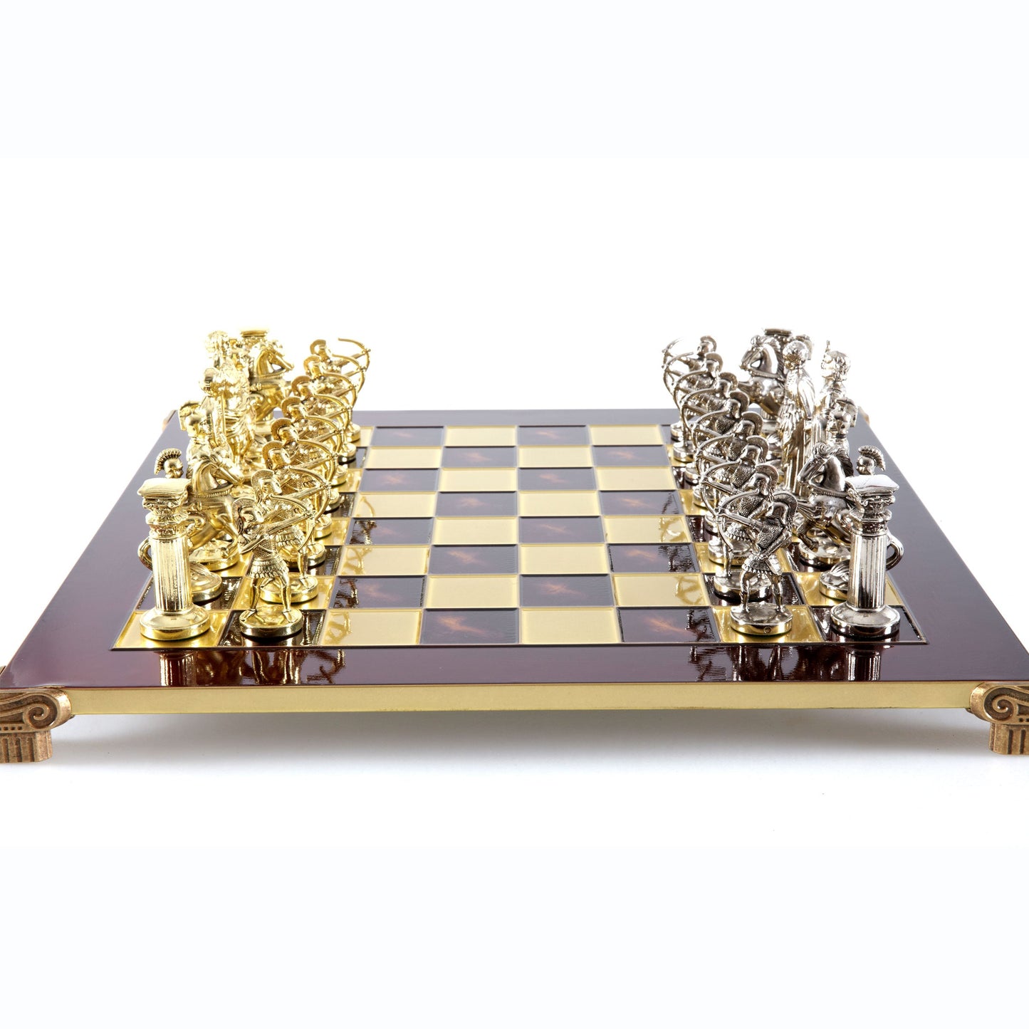 ARCHERS CHESS SET with gold/silver chessmen and bronze chessboard 44 x 44cm (Large) - Premium Chess from MANOPOULOS Chess & Backgammon - Just €275! Shop now at MANOPOULOS Chess & Backgammon