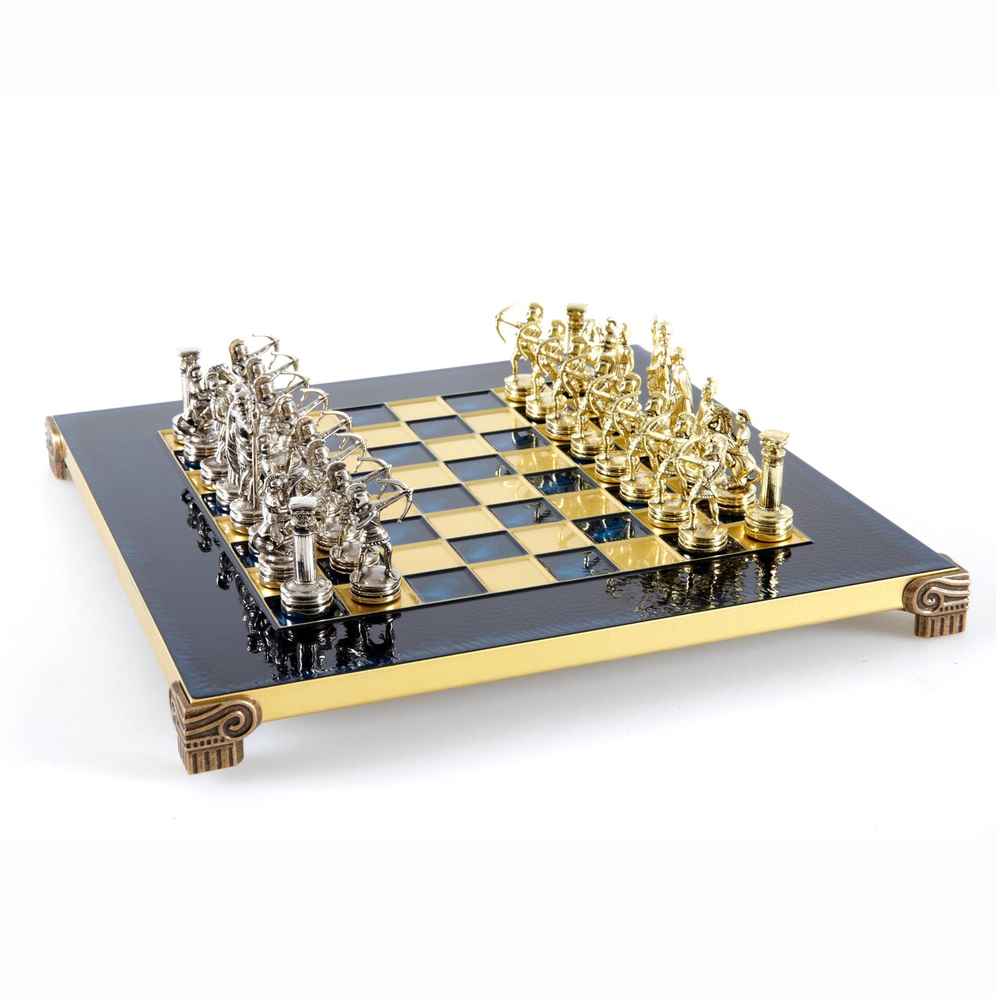 ARCHERS CHESS SET with gold/silver chessmen and bronze chessboard 28 x 28cm (Small) - Premium Chess from MANOPOULOS Chess & Backgammon - Just €168! Shop now at MANOPOULOS Chess & Backgammon