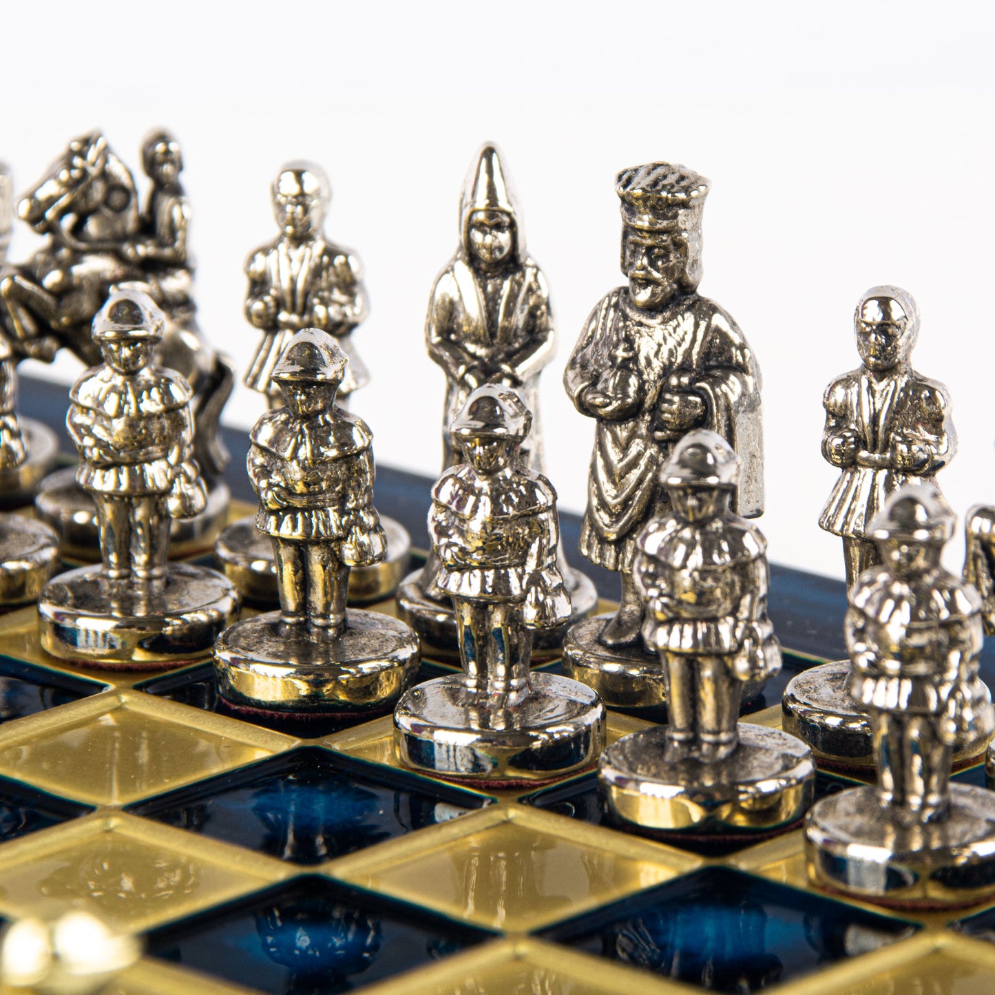 BYZANTINE EMPIRE CHESS SET with gold/silver chessmen and bronze chessboard 20 x 20cm (Extra Small) - Premium Chess from MANOPOULOS Chess & Backgammon - Just €85! Shop now at MANOPOULOS Chess & Backgammon