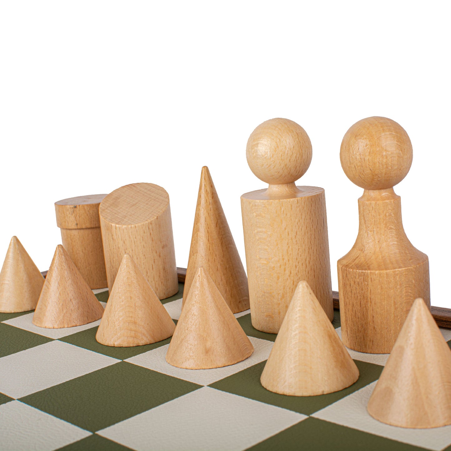 Bauhaus Style Green & White Chess Set - 40x40cm with 8.5cm King Chessmen - Premium Chess from MANOPOULOS Chess & Backgammon - Just €195! Shop now at MANOPOULOS Chess & Backgammon
