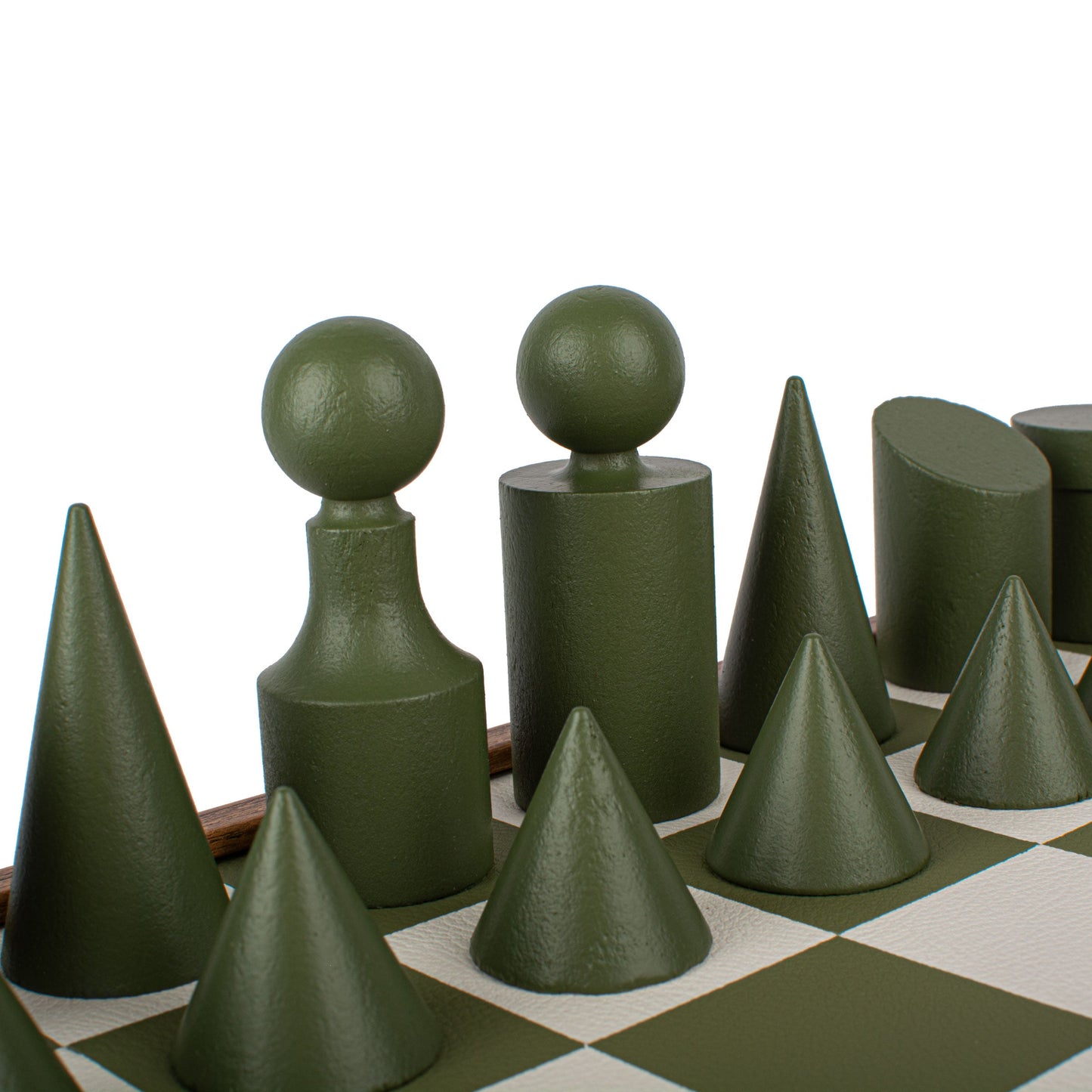 Bauhaus Style Green & White Chess Set - 40x40cm with 8.5cm King Chessmen - Premium Chess from MANOPOULOS Chess & Backgammon - Just €195! Shop now at MANOPOULOS Chess & Backgammon