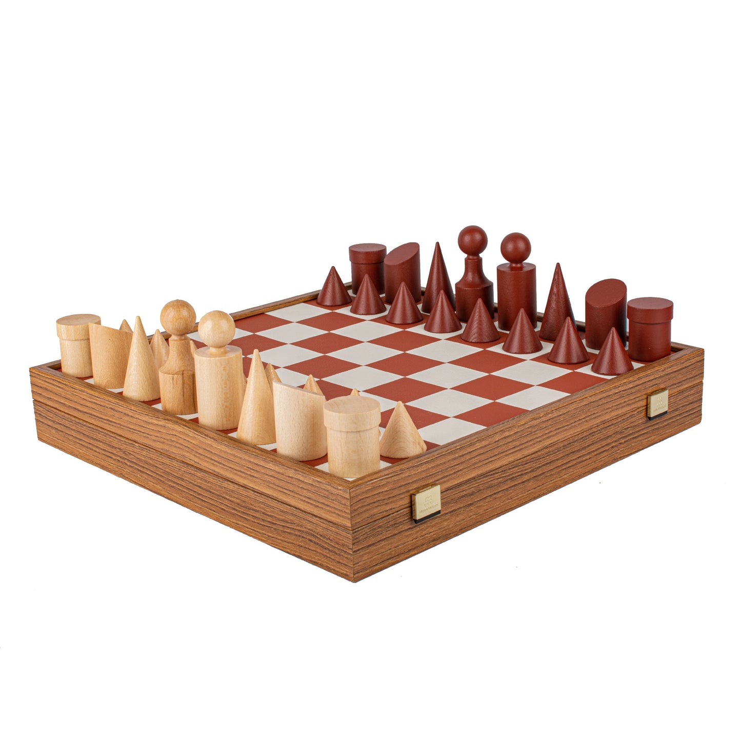 Bauhaus Style Terracotta & White Chess Set - 40x40cm with 8.5cm King Chessmen - Premium Chess from MANOPOULOS Chess & Backgammon - Just €195! Shop now at MANOPOULOS Chess & Backgammon