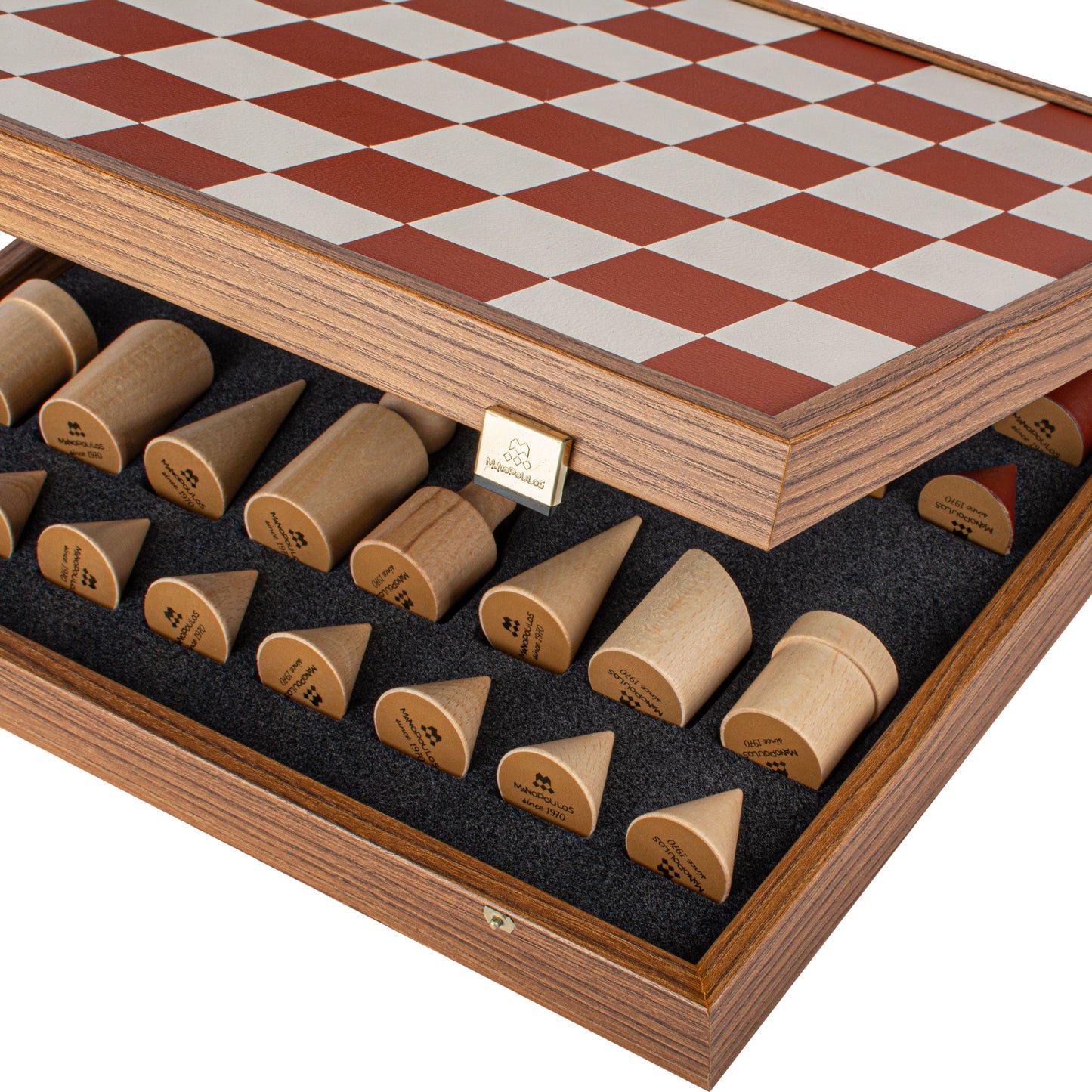 Bauhaus Style Terracotta & White Chess Set - 40x40cm with 8.5cm King Chessmen - Premium Chess from MANOPOULOS Chess & Backgammon - Just €195! Shop now at MANOPOULOS Chess & Backgammon