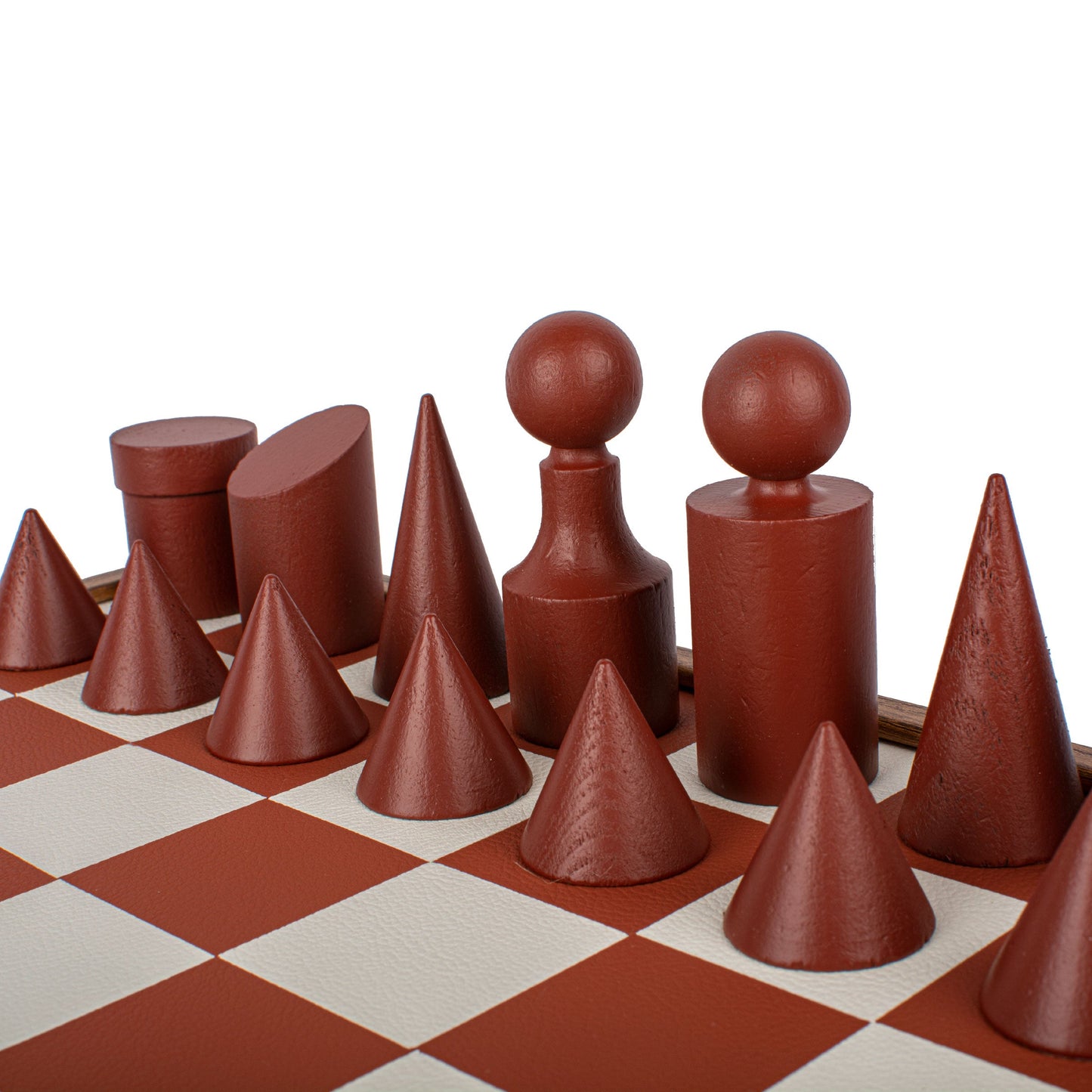 Bauhaus Style Terracotta & White Chess Set - 40x40cm with 8.5cm King Chessmen - Premium Chess from MANOPOULOS Chess & Backgammon - Just €195! Shop now at MANOPOULOS Chess & Backgammon