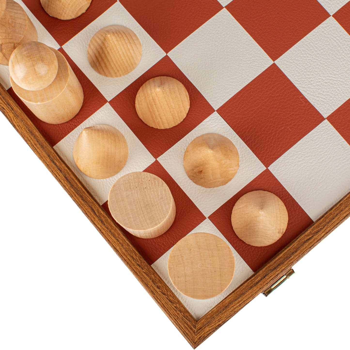 Bauhaus Style Terracotta & White Chess Set - 40x40cm with 8.5cm King Chessmen - Premium Chess from MANOPOULOS Chess & Backgammon - Just €195! Shop now at MANOPOULOS Chess & Backgammon