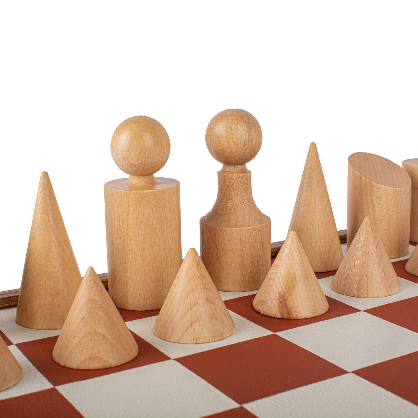 Bauhaus Style Terracotta & White Chess Set - 40x40cm with 8.5cm King Chessmen - Premium Chess from MANOPOULOS Chess & Backgammon - Just €195! Shop now at MANOPOULOS Chess & Backgammon