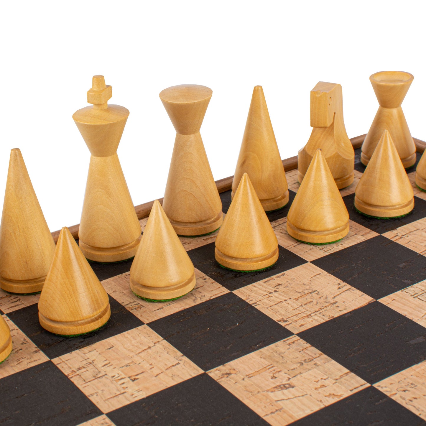 Handcrafted Black-Natural Cork Chess Set - 40x40cm with Modern Style Wooden Chessmen - Premium Chess from MANOPOULOS Chess & Backgammon - Just €143! Shop now at MANOPOULOS Chess & Backgammon
