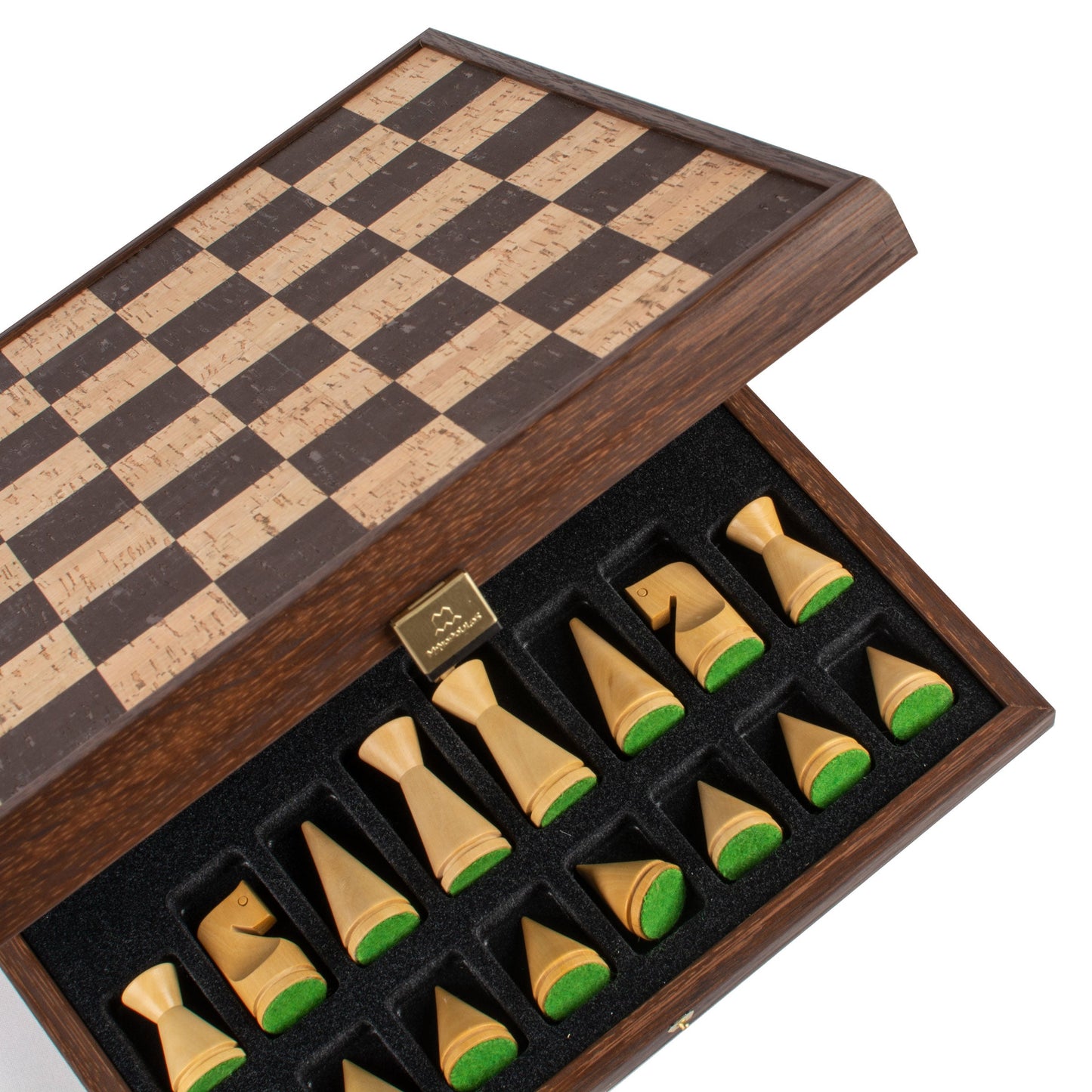 Handcrafted Brown-Natural Cork Chess Set - 40x40cm with Modern Style Wooden Chessmen - Premium Chess from MANOPOULOS Chess & Backgammon - Just €143! Shop now at MANOPOULOS Chess & Backgammon