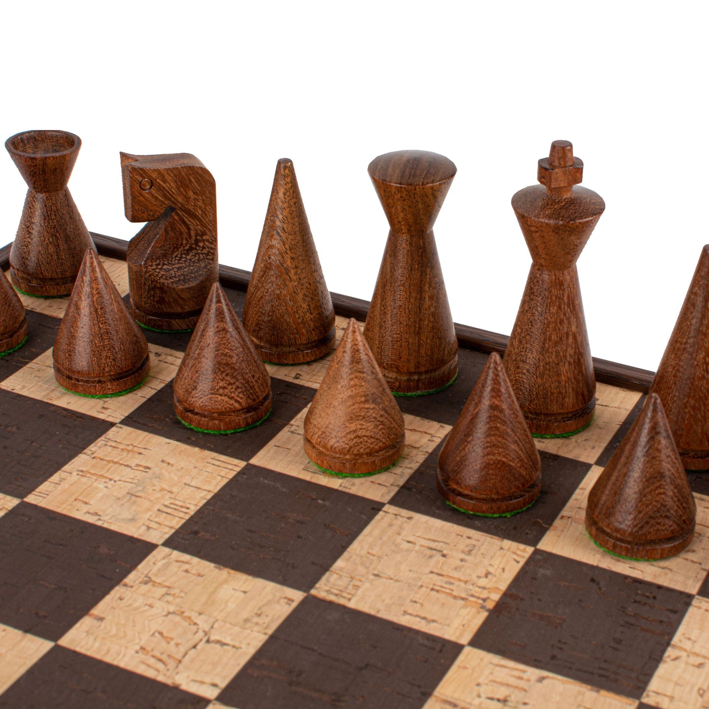 Handcrafted Brown-Natural Cork Chess Set - 40x40cm with Modern Style Wooden Chessmen - Premium Chess from MANOPOULOS Chess & Backgammon - Just €143! Shop now at MANOPOULOS Chess & Backgammon
