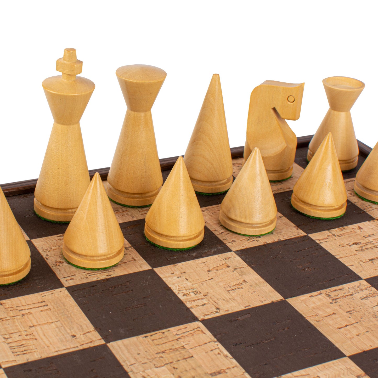 Handcrafted Brown-Natural Cork Chess Set - 40x40cm with Modern Style Wooden Chessmen - Premium Chess from MANOPOULOS Chess & Backgammon - Just €143! Shop now at MANOPOULOS Chess & Backgammon