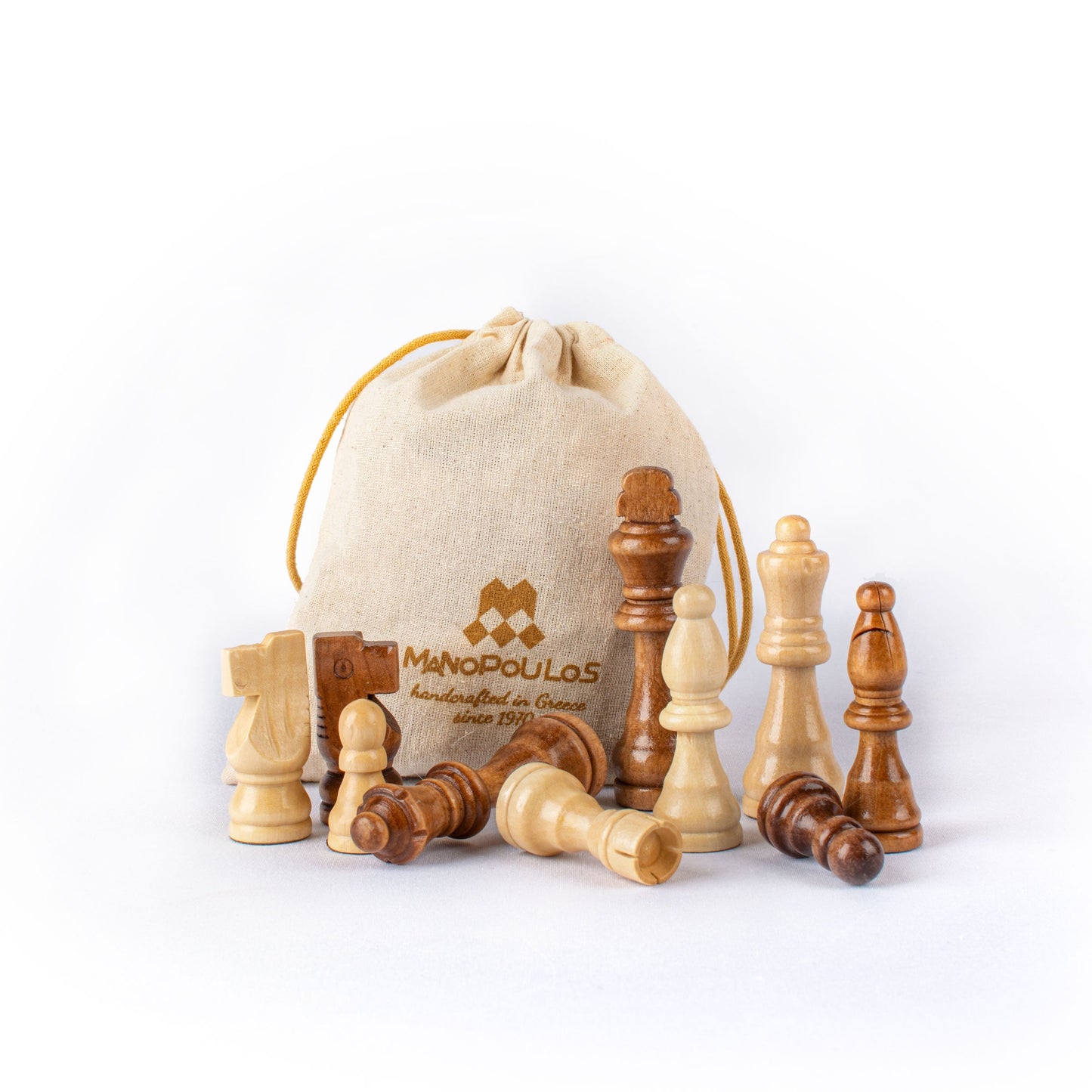 Handcrafted Walnut 3-in-1 Chess, Backgammon, and Checkers Set - Elegant Marquetry Design - Premium Backgammon from MANOPOULOS Chess & Backgammon - Just €95! Shop now at MANOPOULOS Chess & Backgammon
