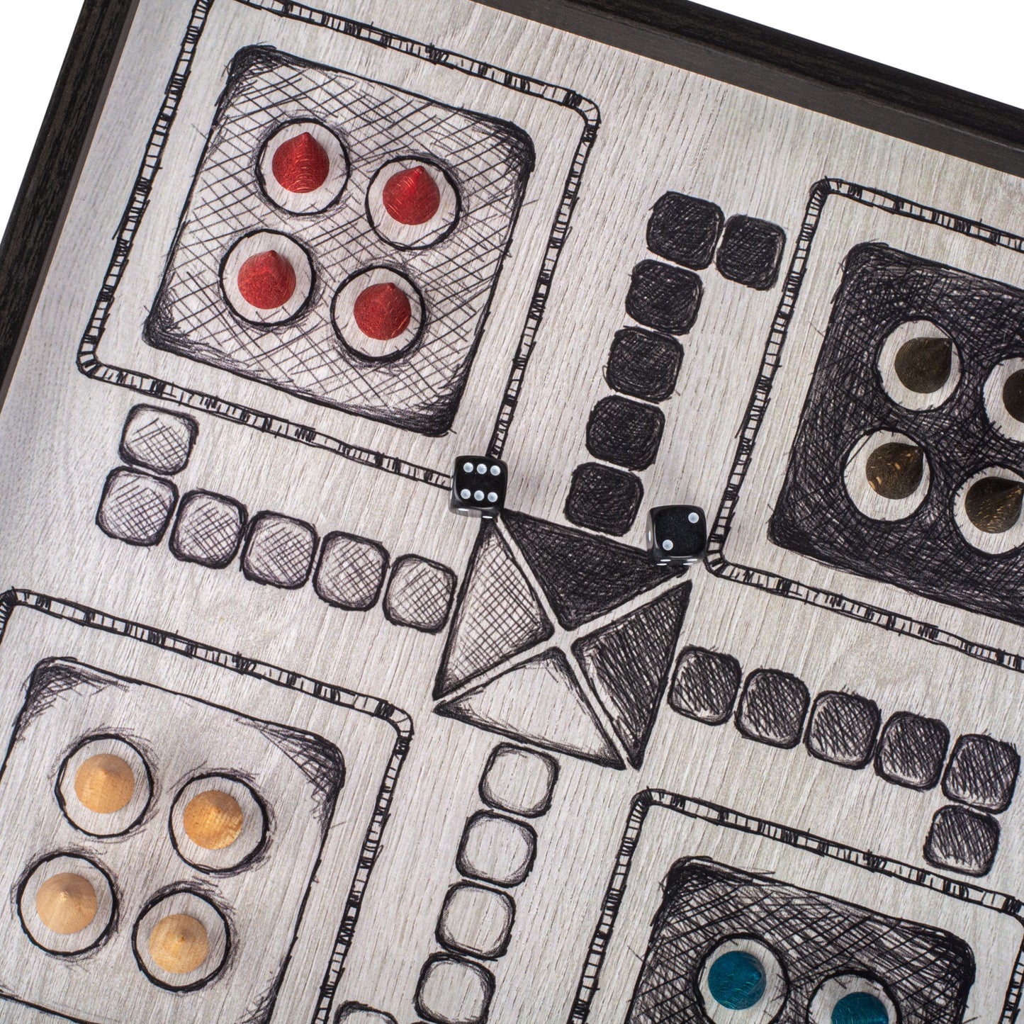 FREEHAND DRAWING SKETCH - 4 in 1 Combo Game - Chess/Backgammon/Ludo/Snakes