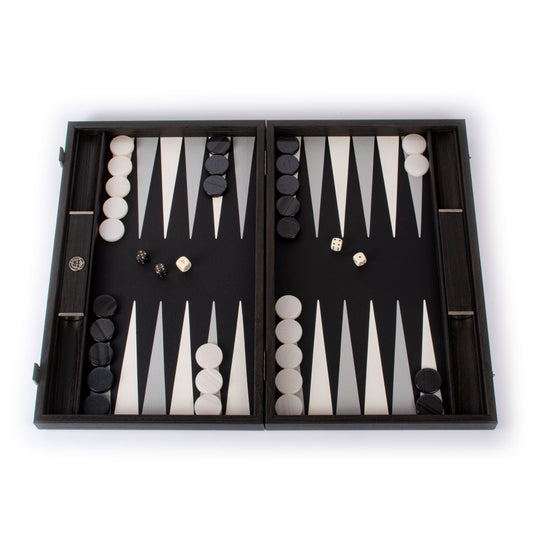 Premium Leatherette Classic Black Backgammon Set