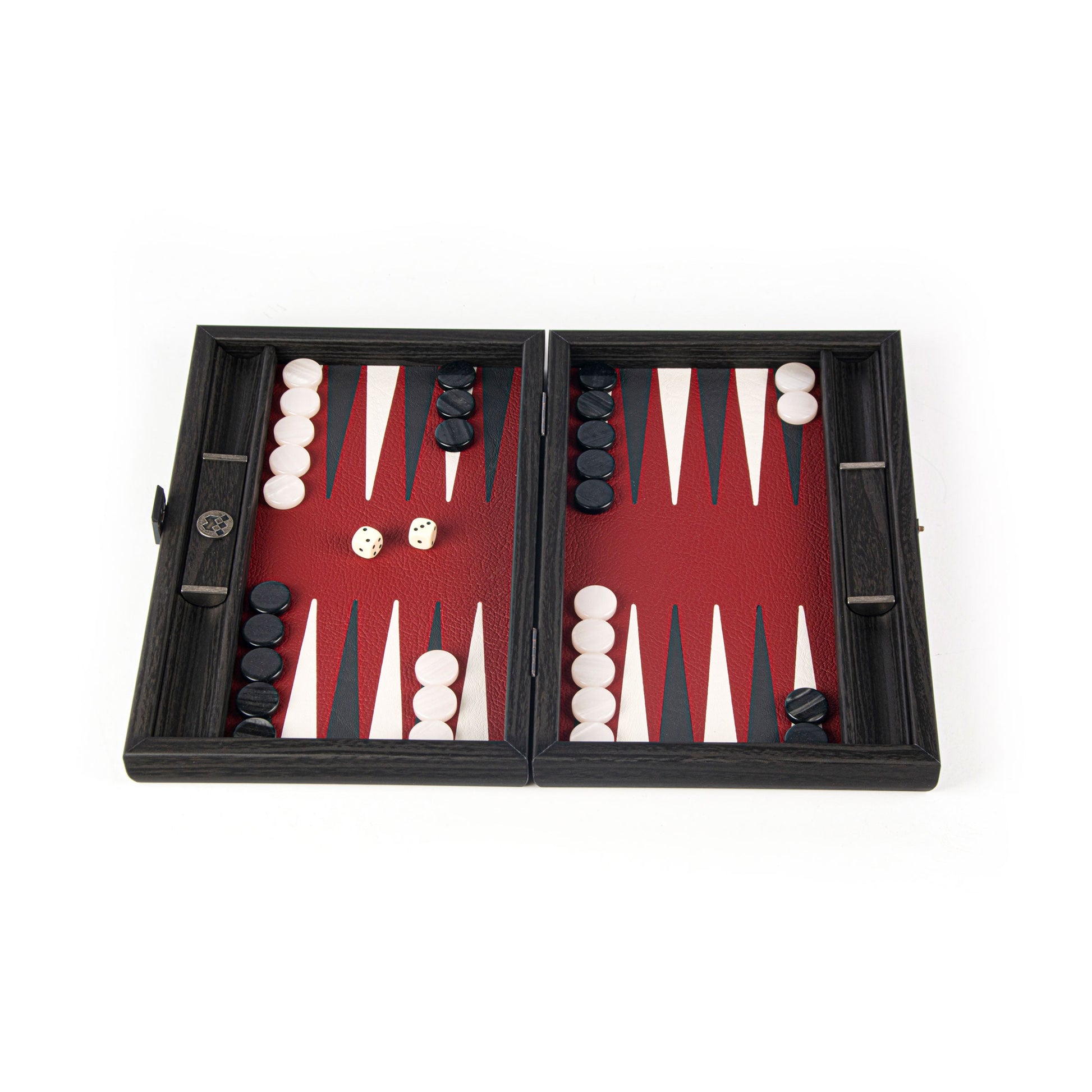 Handcrafted Burgundy Red Travel Backgammon Set - Premium Backgammon from MANOPOULOS Chess & Backgammon - Just €119! Shop now at MANOPOULOS Chess & Backgammon