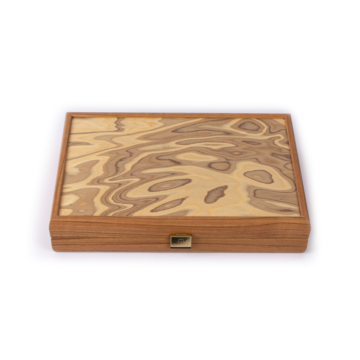 Premium Handcrafted Olive Burl Backgammon Set with Olive Wood Checkers