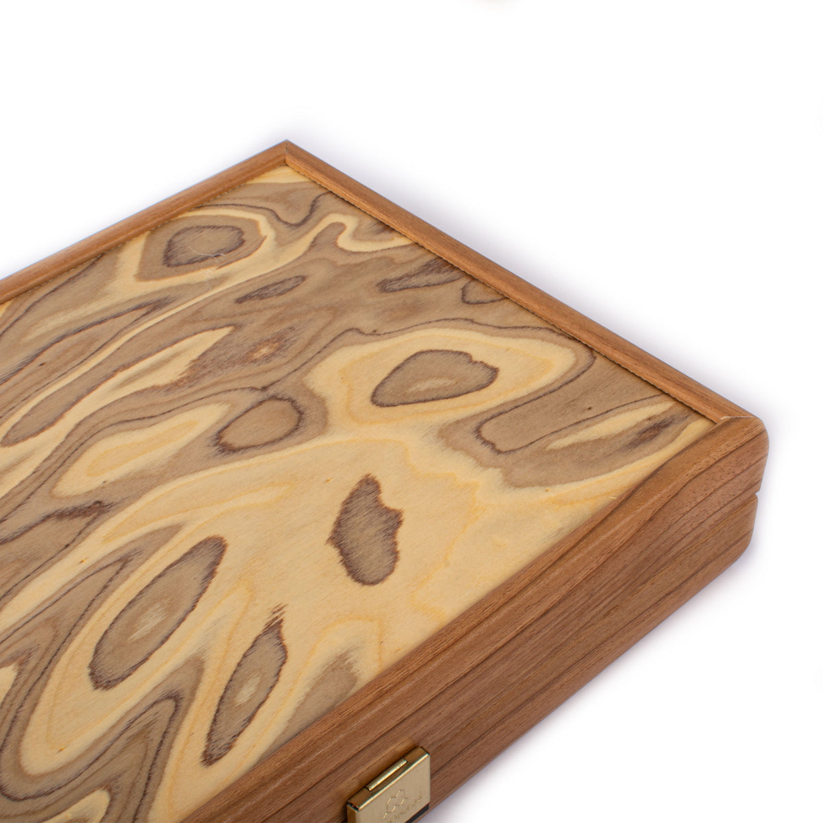 Premium Handcrafted Olive Burl Backgammon Set with Olive Wood Checkers