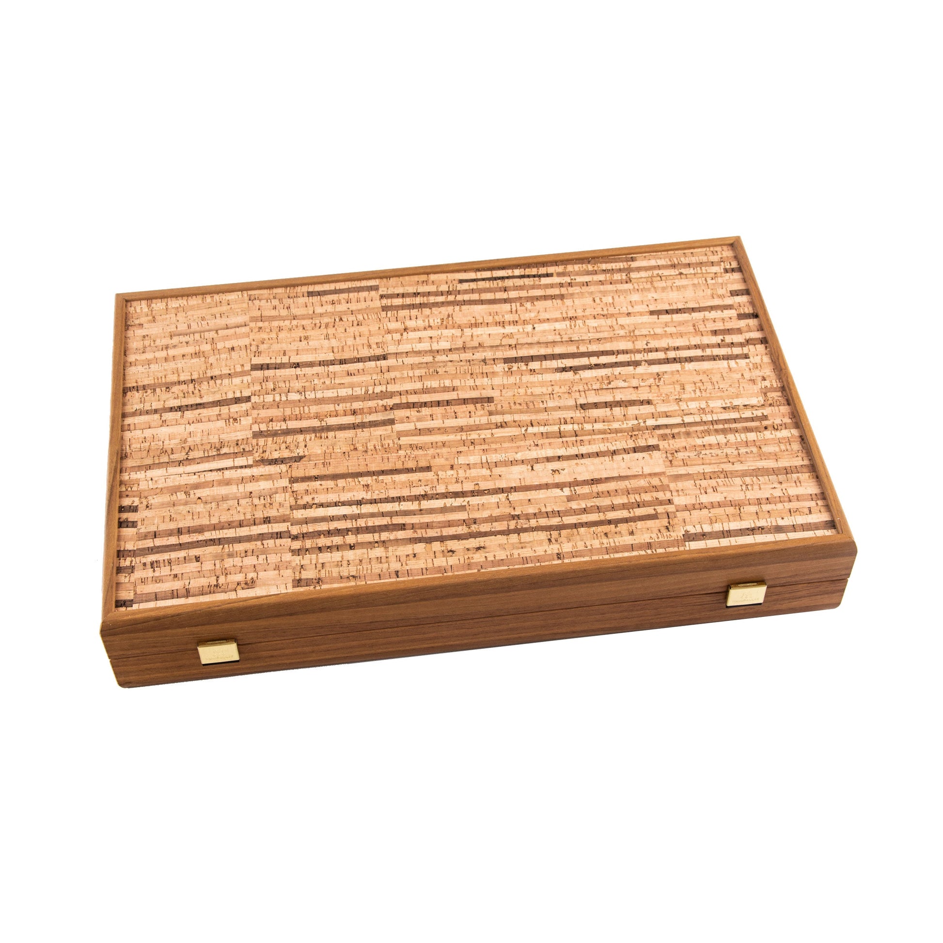 Premium Handcrafted Black Natural Cork Backgammon Set with Oak Wood Checkers - Premium Backgammon from MANOPOULOS Chess & Backgammon - Just €118! Shop now at MANOPOULOS Chess & Backgammon