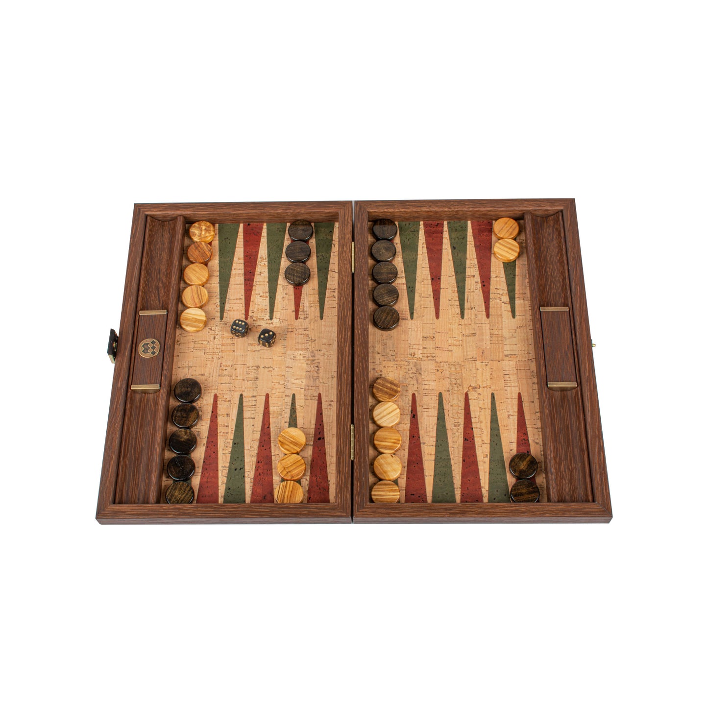 Premium Handcrafted Natural Cork Backgammon Set with Oak Wood Checkers