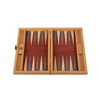 Premium Handcrafted Red Natural Cork Backgammon Set with Oak Wood Checkers