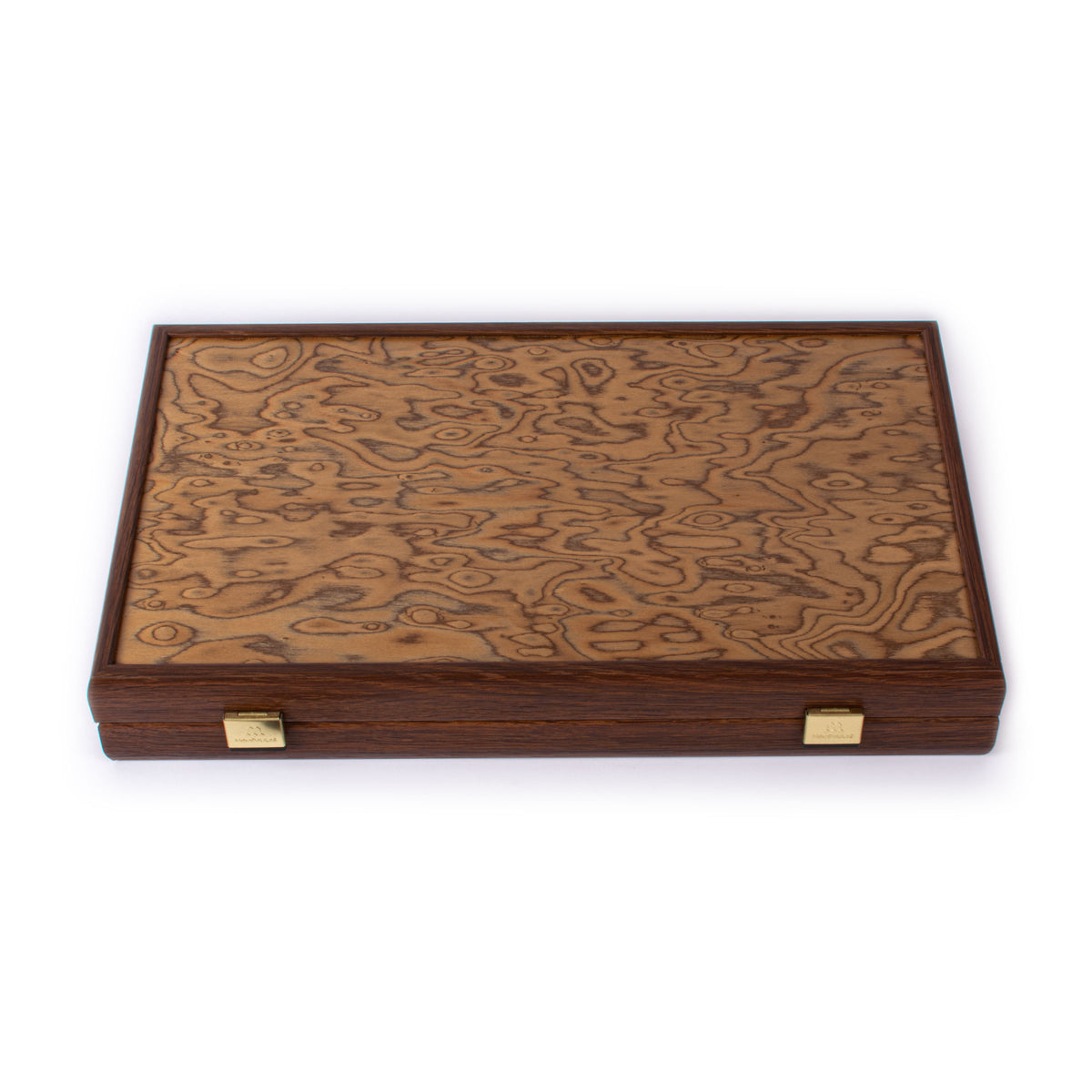 Handcrafted Premium Walnut Burl Backgammon Set with Side Racks