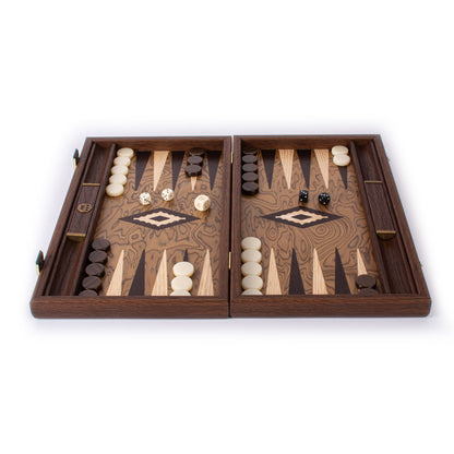 Handcrafted Premium Walnut Burl Backgammon Set with Side Racks