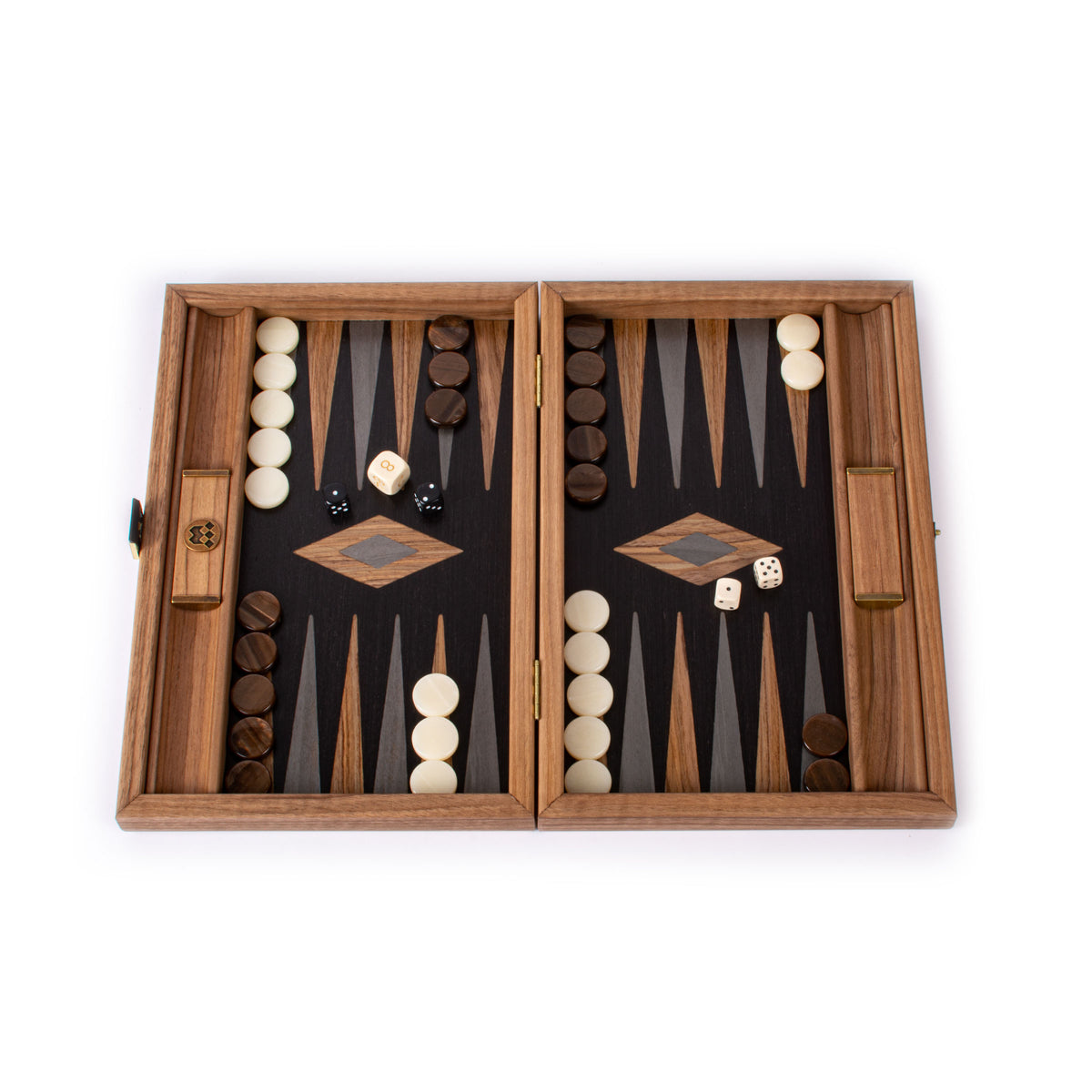 Premium Handcrafted American Walnut with Black Oak Backgammon Set