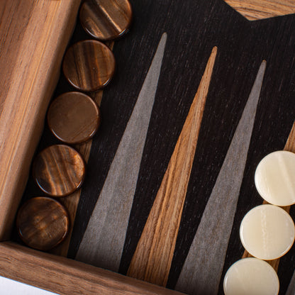 Premium Handcrafted American Walnut with Black Oak Backgammon Set