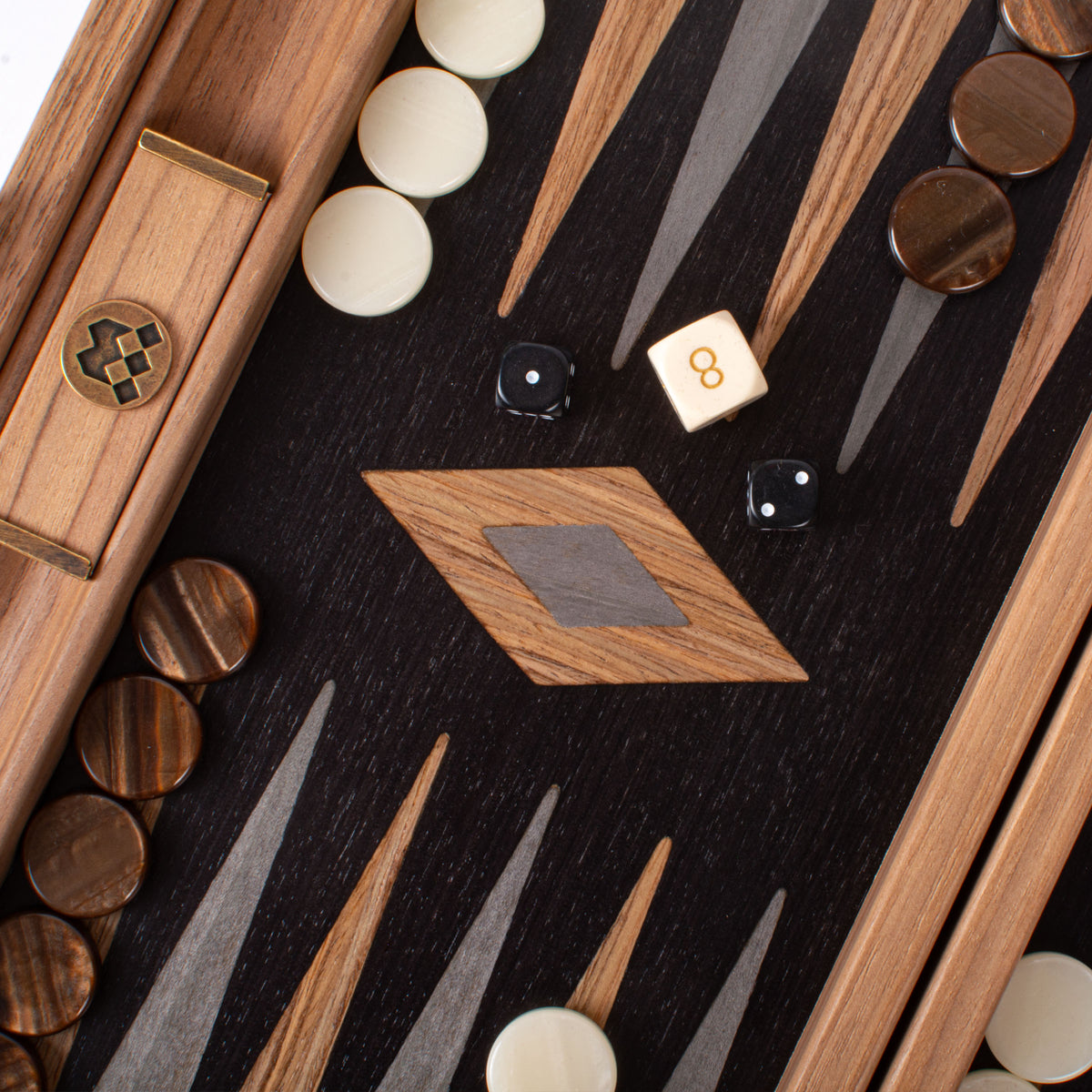 Premium Handcrafted American Walnut with Black Oak Backgammon Set
