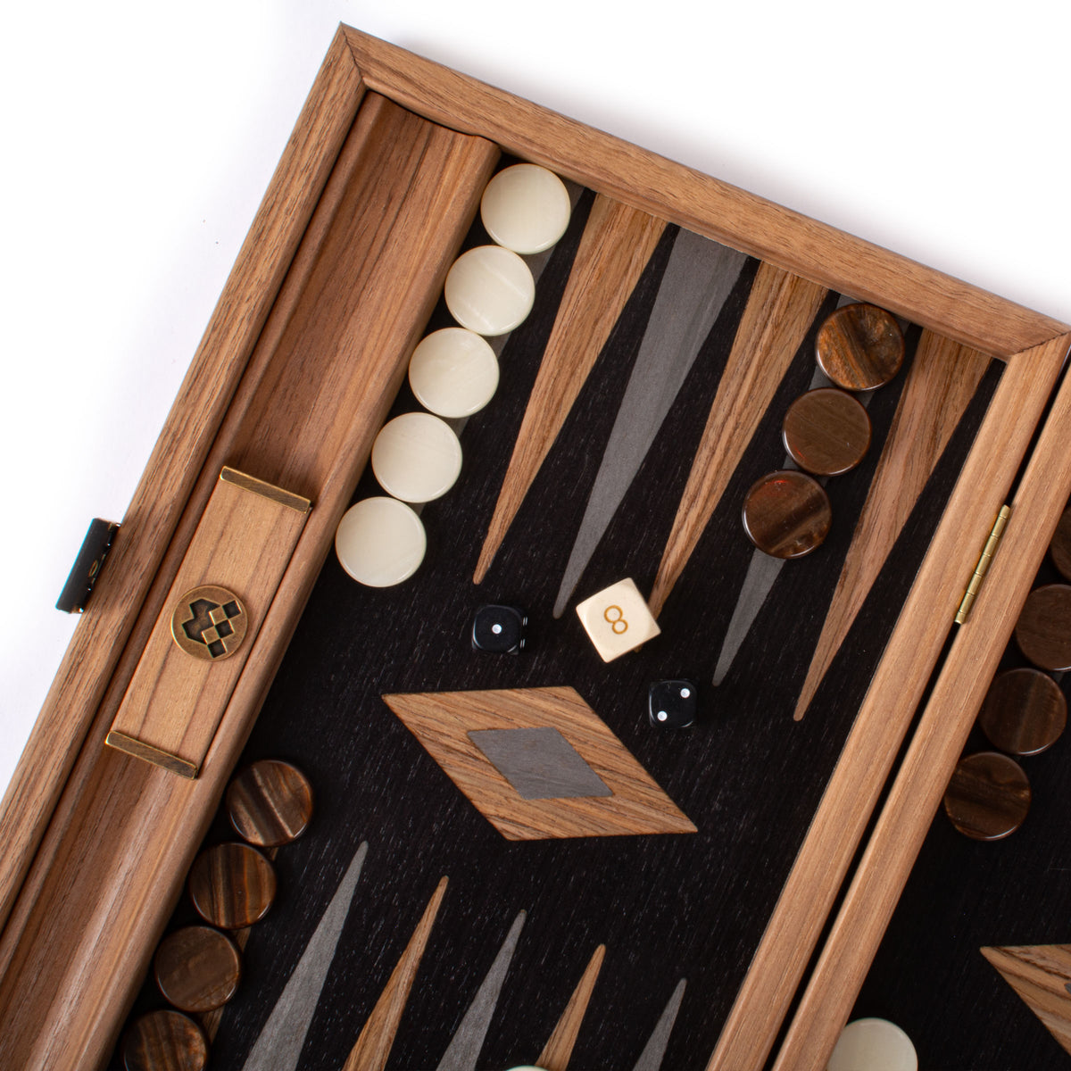 Premium Handcrafted American Walnut with Black Oak Backgammon Set