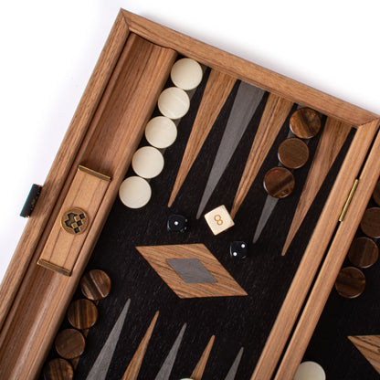 Premium Handcrafted American Walnut with Black Oak Backgammon Set