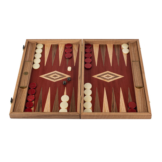 Premium Handcrafted Walnut with Red Oak Backgammon Set - Premium Backgammon from MANOPOULOS Chess & Backgammon - Just €193! Shop now at MANOPOULOS Chess & Backgammon