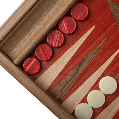 Premium Handcrafted Walnut with Red Oak Backgammon Set