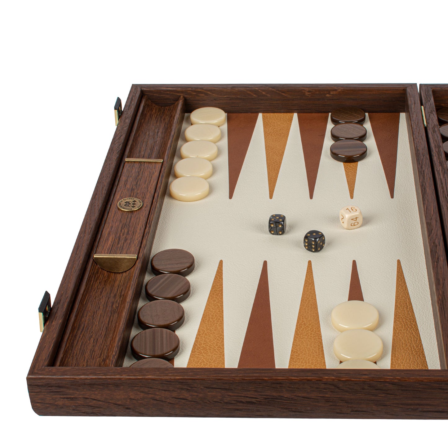 Premium Handcrafted Knitted Leather Backgammon Set in Brown