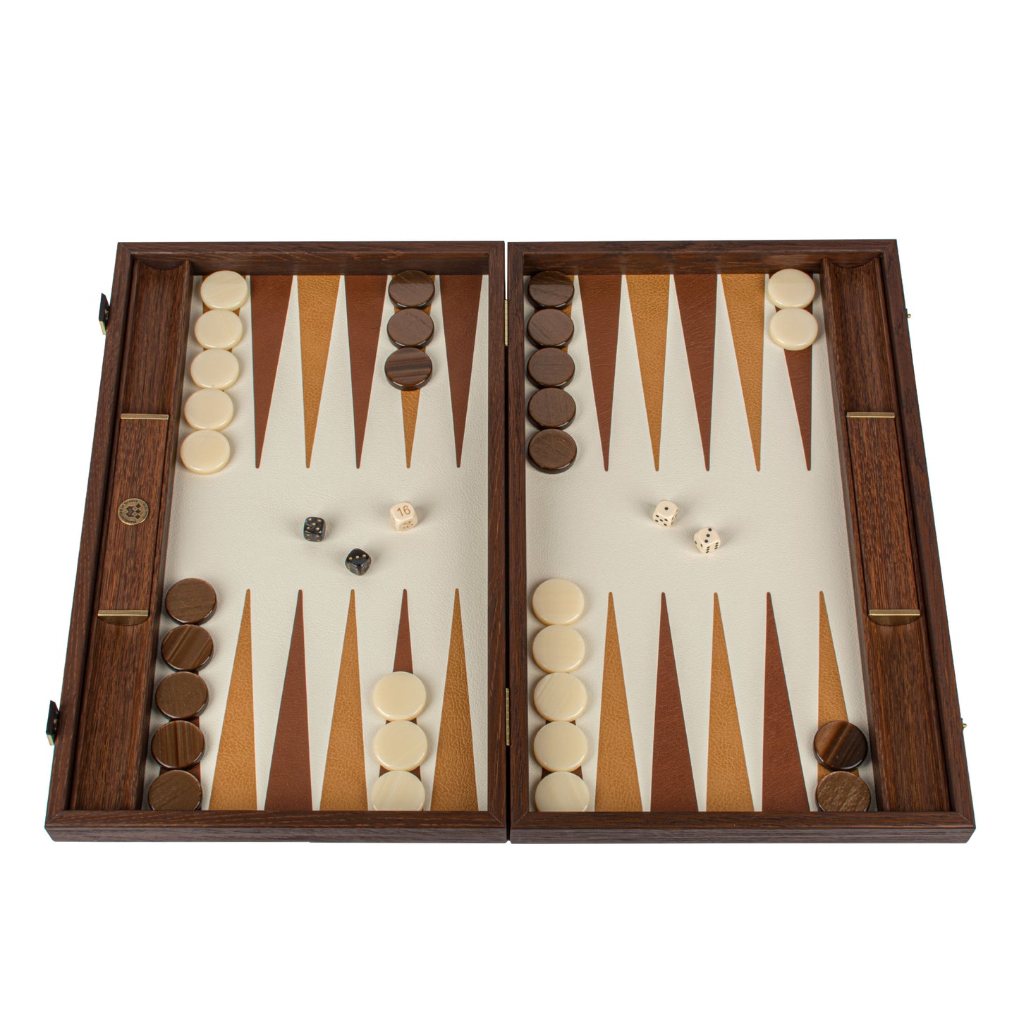 Premium Handcrafted Knitted Leather Backgammon Set in Brown