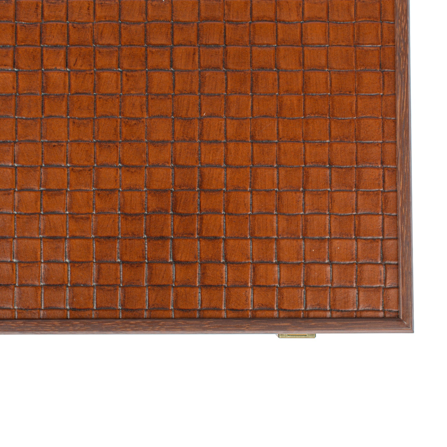 Premium Handcrafted Knitted Leather Backgammon Set in Brown