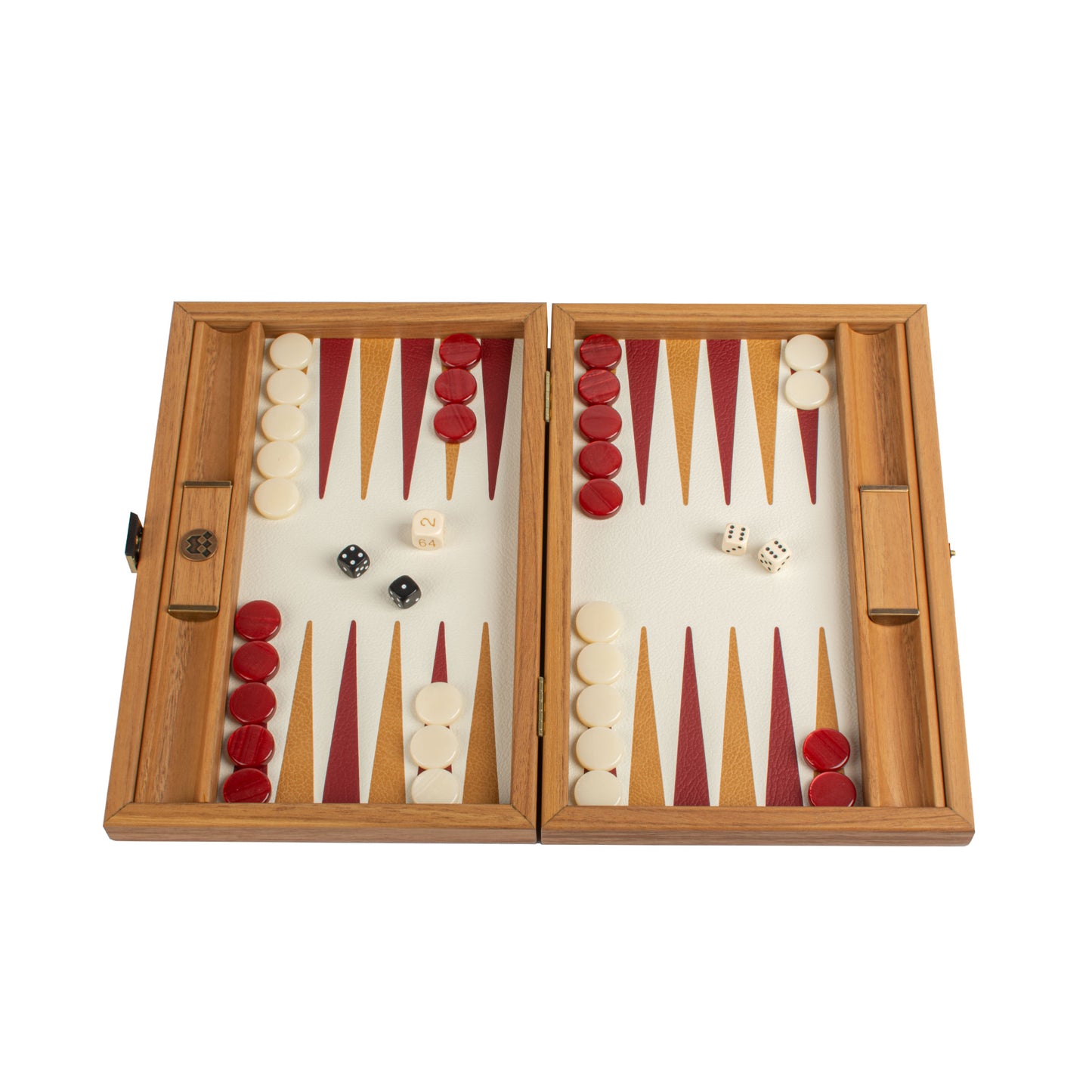 Premium Handcrafted Knitted Leather Backgammon Set in Red colour