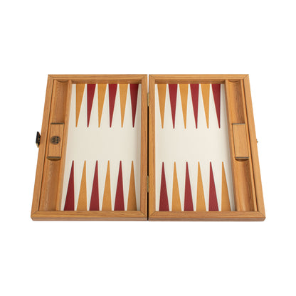 Premium Handcrafted Knitted Leather Backgammon Set in Red colour