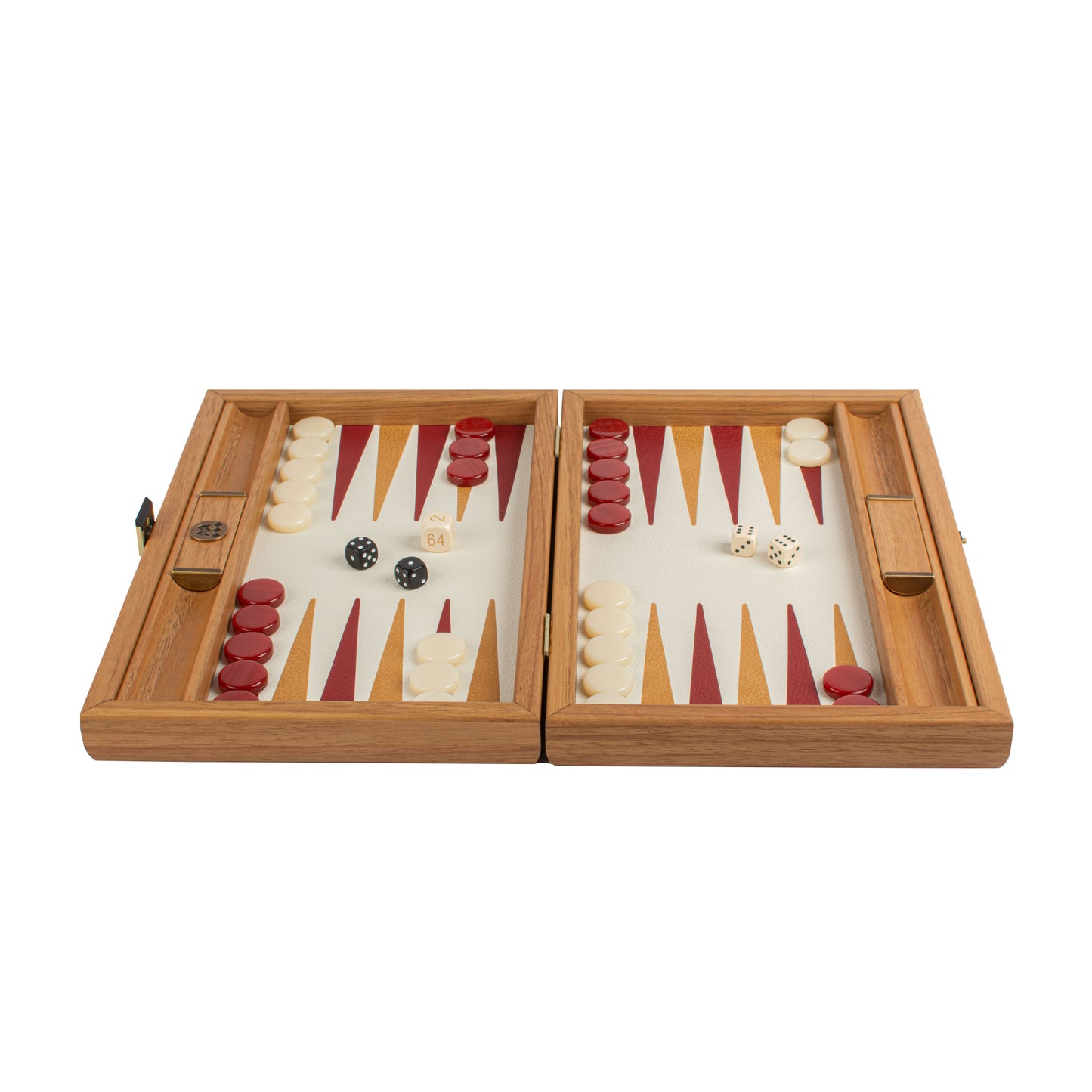 Premium Handcrafted Knitted Leather Backgammon Set in Red colour