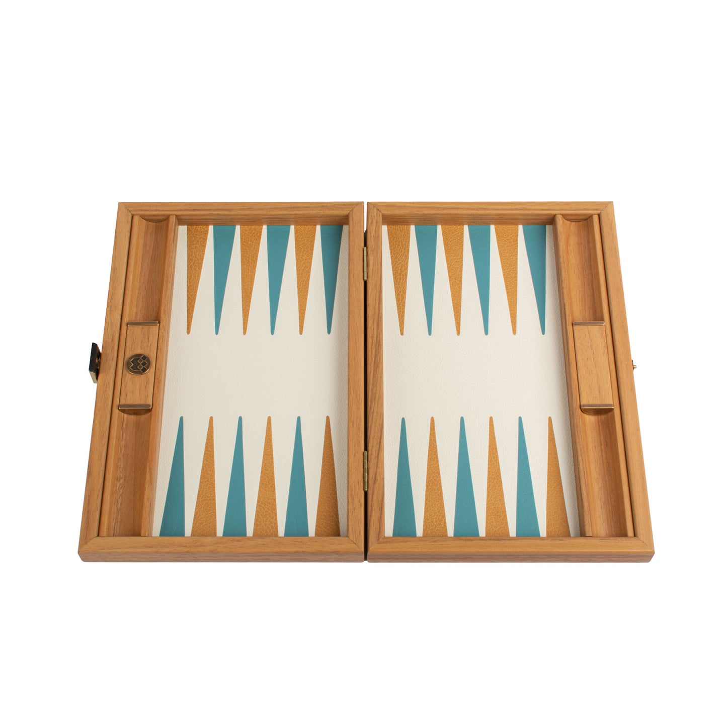Premium Handcrafted Knitted Leather Backgammon Set in Turquoise colour