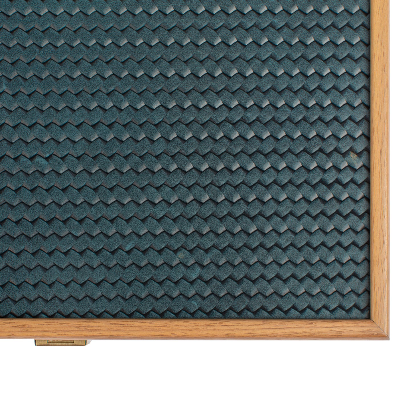 Premium Handcrafted Knitted Leather Backgammon Set in Turquoise colour