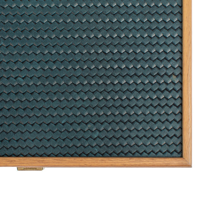 Premium Handcrafted Knitted Leather Backgammon Set in Turquoise colour
