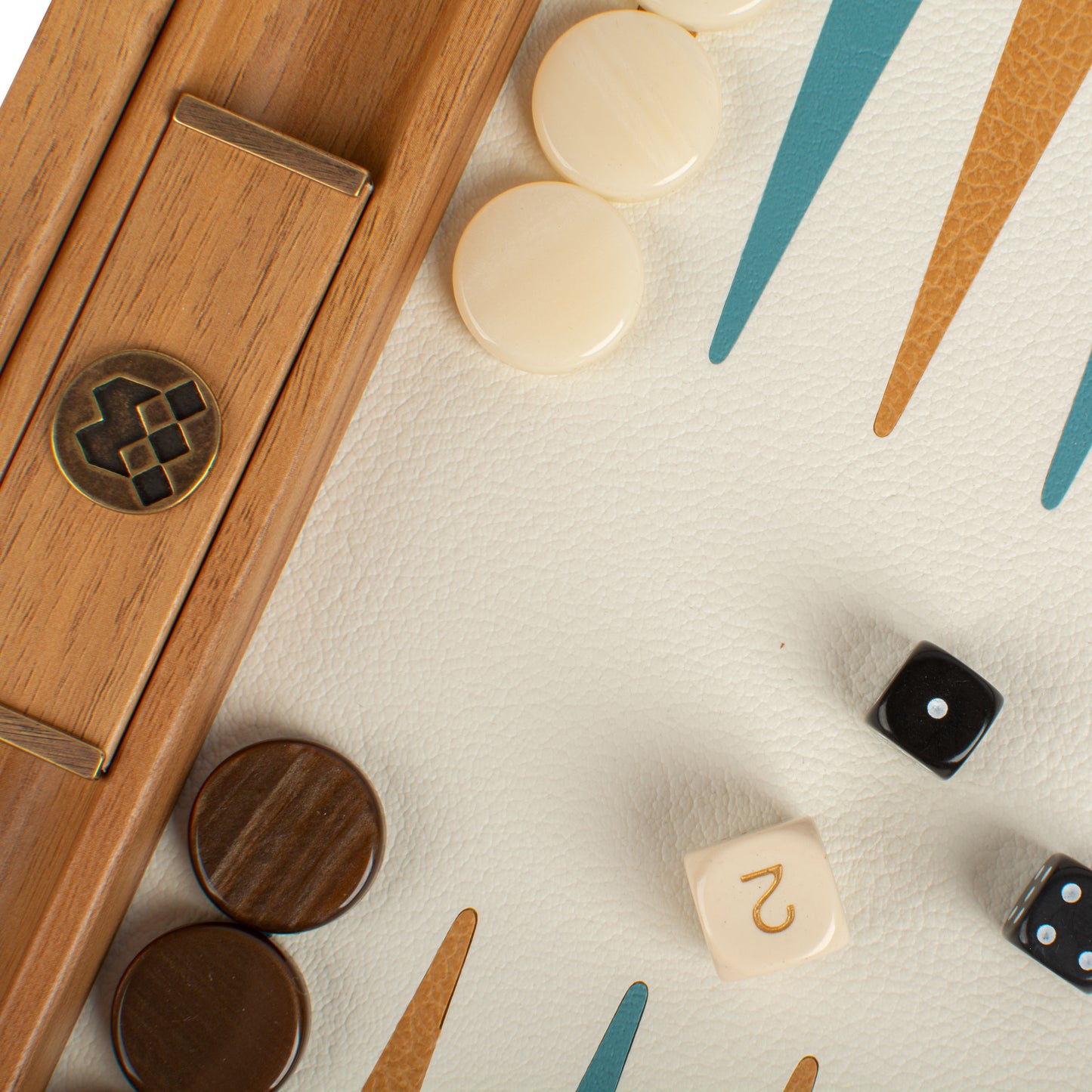 Premium Handcrafted Knitted Leather Backgammon Set in Turquoise colour