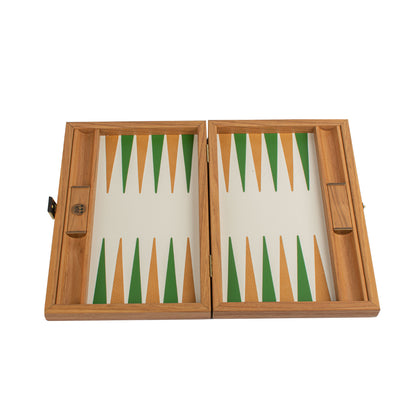 Premium Handcrafted Knitted Leather Backgammon Set in Green colour