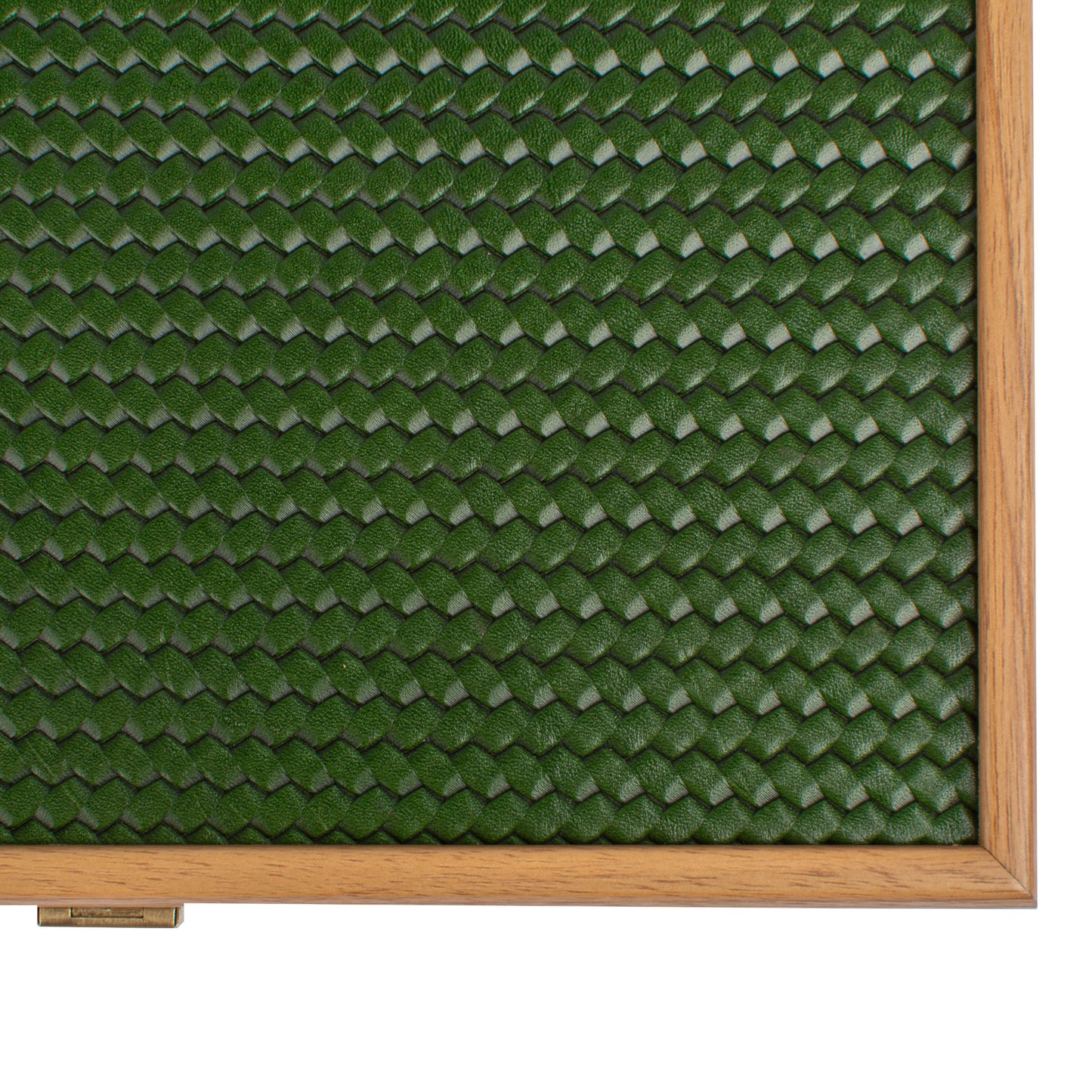 Premium Handcrafted Knitted Leather Backgammon Set in Green colour