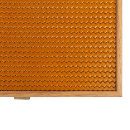 Premium Handcrafted Knitted Leather Backgammon Set in Mustard colour