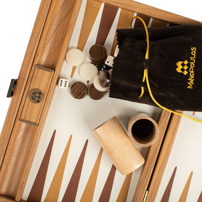 Premium Handcrafted Knitted Leather Backgammon Set in Mustard colour