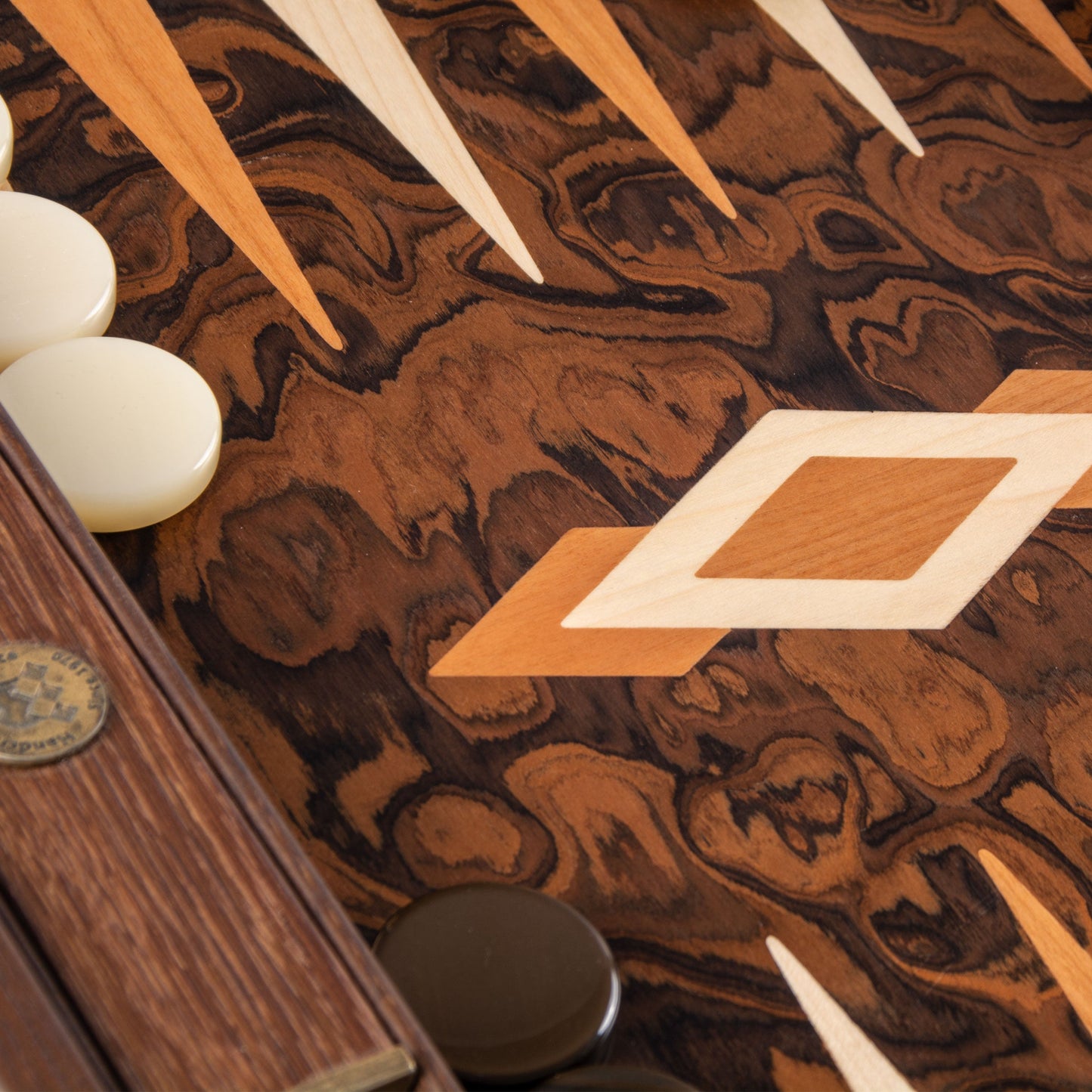 Premium Handcrafted California Walnut Burl Backgammon Set - Premium Backgammon from MANOPOULOS Chess & Backgammon - Just €225! Shop now at MANOPOULOS Chess & Backgammon