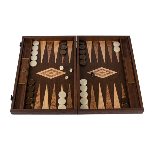 Premium Handcrafted Wenge with Walnut Burl Backgammon Set